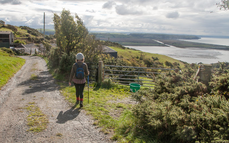 footpath leading downhill to Aberdyfi