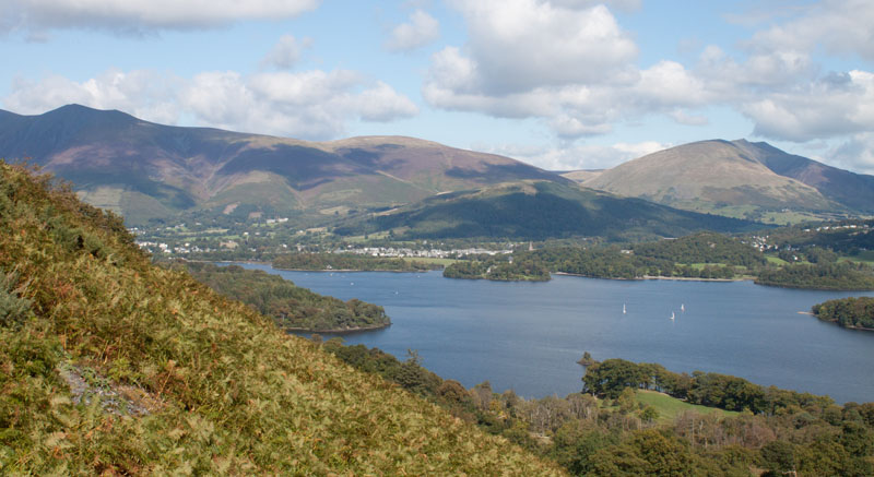 view of Derwentwater, Keswick and beyond