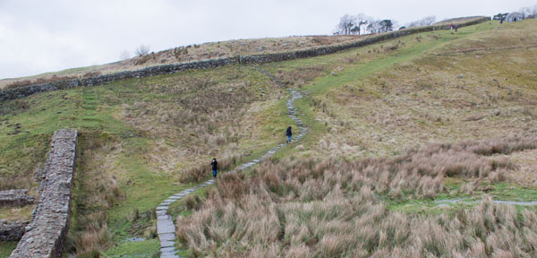 path from Hadrian's Wall to Steel Rigg car park