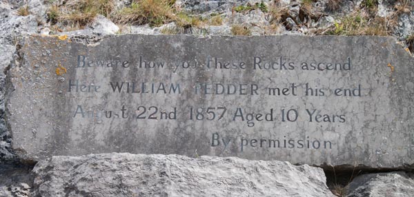 memorial plaque, Humphrey Head