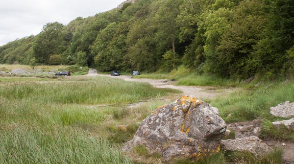 approaching small car park, Humphrey Head