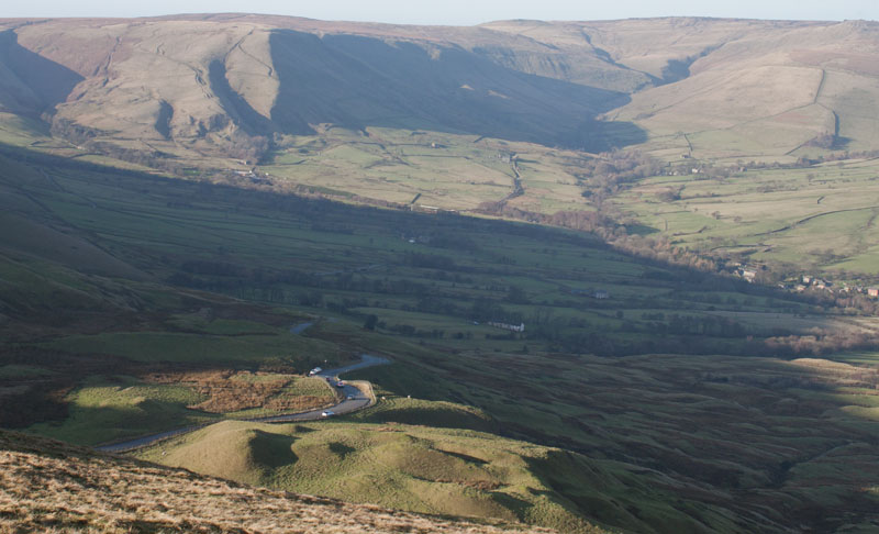 view north west from mam Tor over gritstone moorland