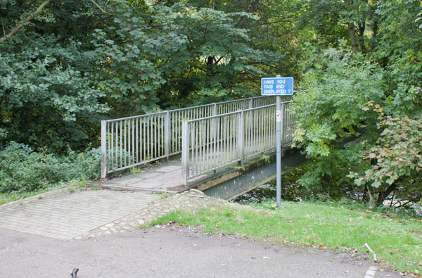 footbridge across River Swale at corner of Round Howe Car Park