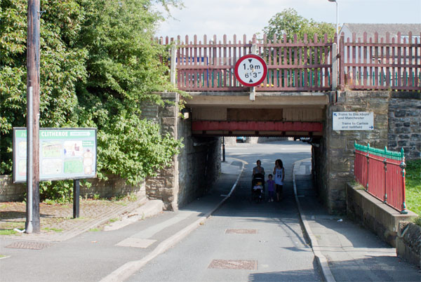 bridge under the railway at Clitheroe Station