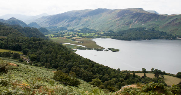 the view looking back towards Borrowdale