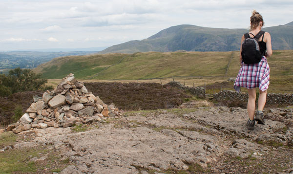 cairn near top of Walla Crag