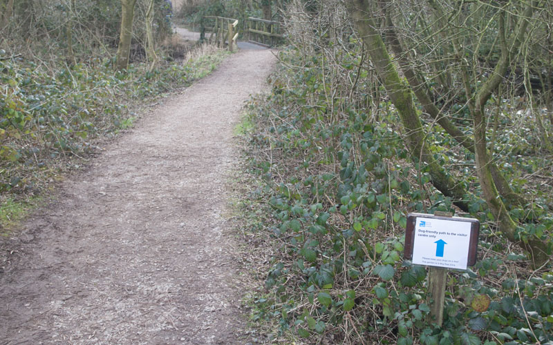 path from Storrs Lane to rear of RSPB visitor centre