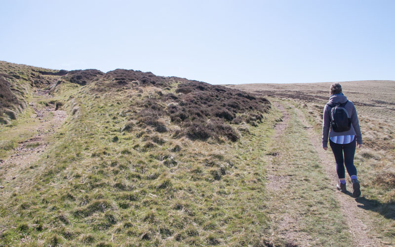 parallel paths on the side of Capelaw Hill