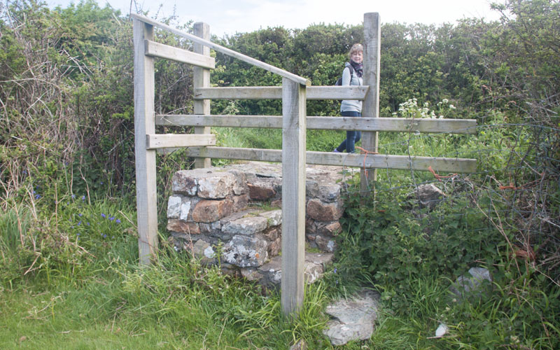 stile leading to single track road