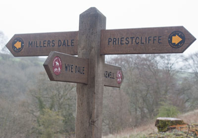 signpost for Millers Dale