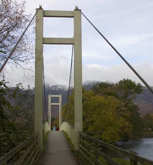 suspension footbridge across River Derwent