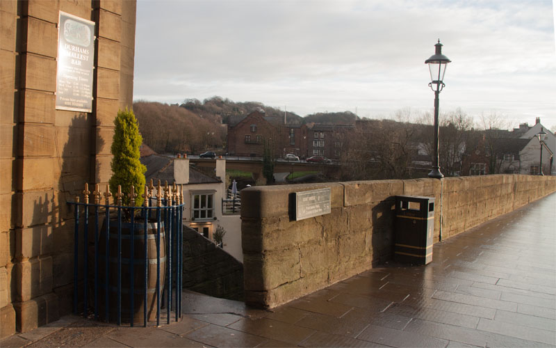steps down from the north west corner of Elvet Bridge, Durham