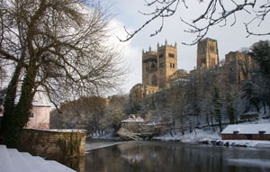 view from River Wear to Durham Cathedral