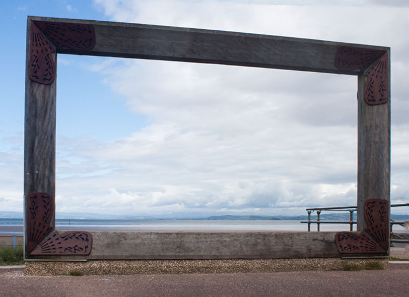 Framing the view, Morecambe Bay from west End Gardens