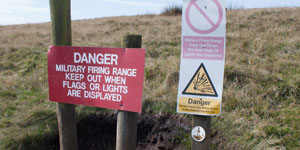 warning signs - Holcombe range
