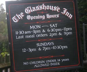 Glasshouse Inn sign