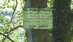 sign on permissive path through Lathkill Dale