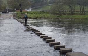 Stepping stones across the River Wear, Stanhope, Co Durham