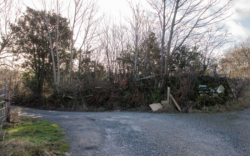 route bearing left from Sattery Lane