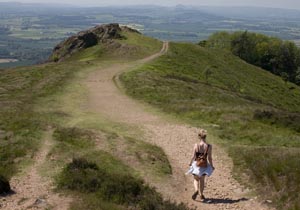 footpath leading down from the summit of the Wrekin