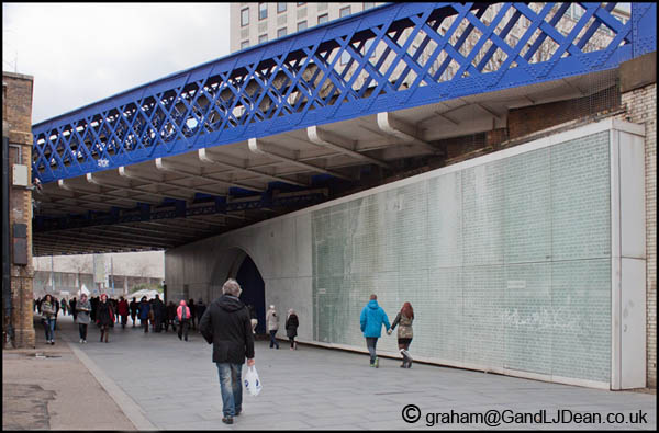 A typical railway bridge constructed from wrought iron. This one at Waterloo, London